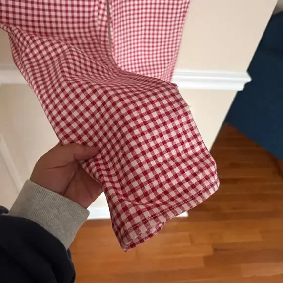 Madewell The Perfect Vintage Jean in Rosy Hibiscus Gingham Check Preppy Picnic - Picture 10 of 14